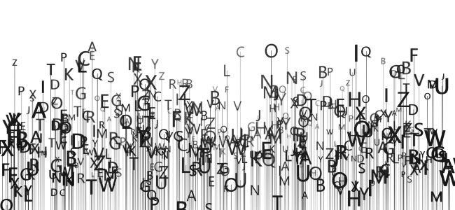 Abstract design with letters background.