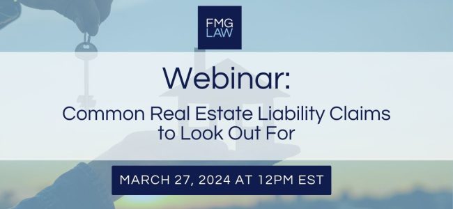 webinar; common real estate liability claims